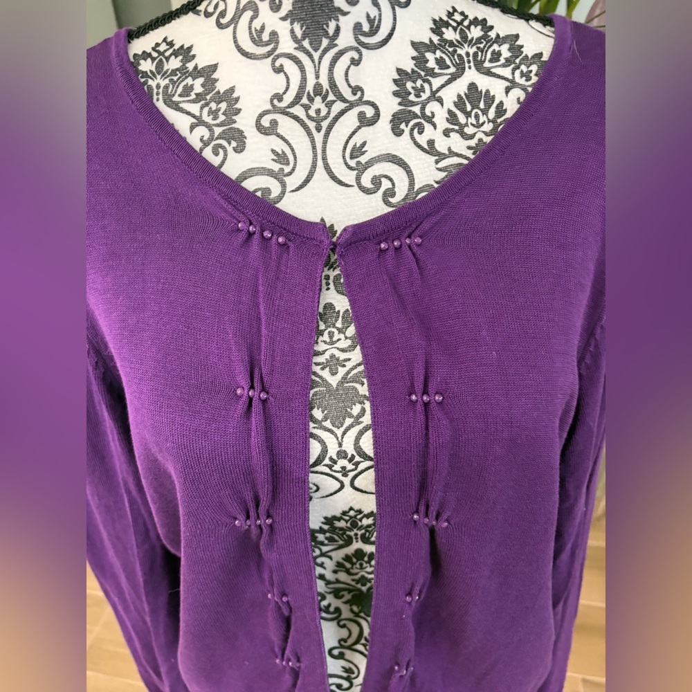 Purple Cardigan Sweater size medium from Coldwater Creek - Picture 4 of 8